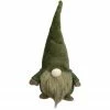Northlight 17" Green And Brown Sitting Gnome Christmas Tabletop Decor