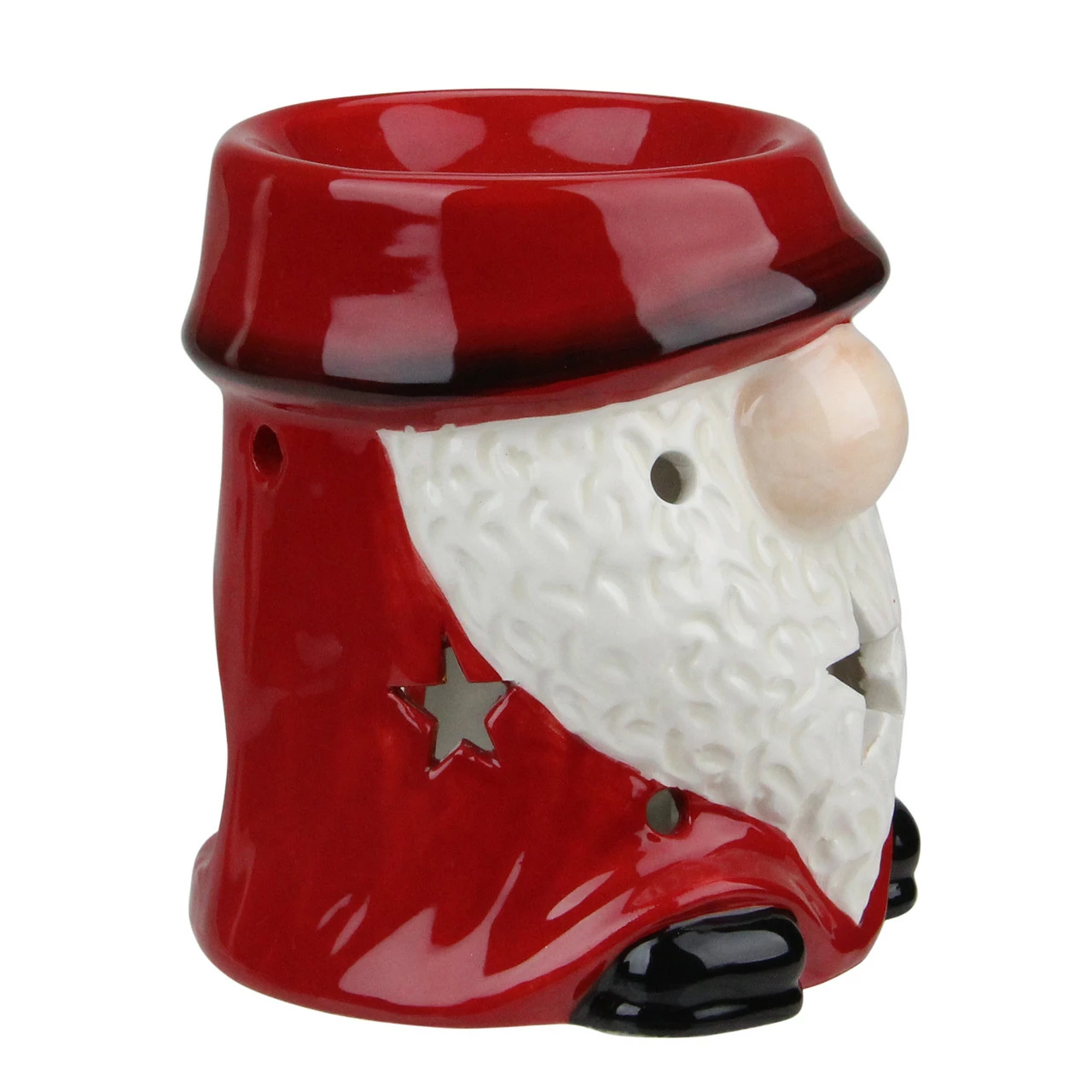 Northlight 4.75 Red Ceramic Christmas Star Gnome Tealight Candle Holder 2 Northlight 4.75 Red Ceramic Christmas Star Gnome Tealight Candle Holder - Image 2
