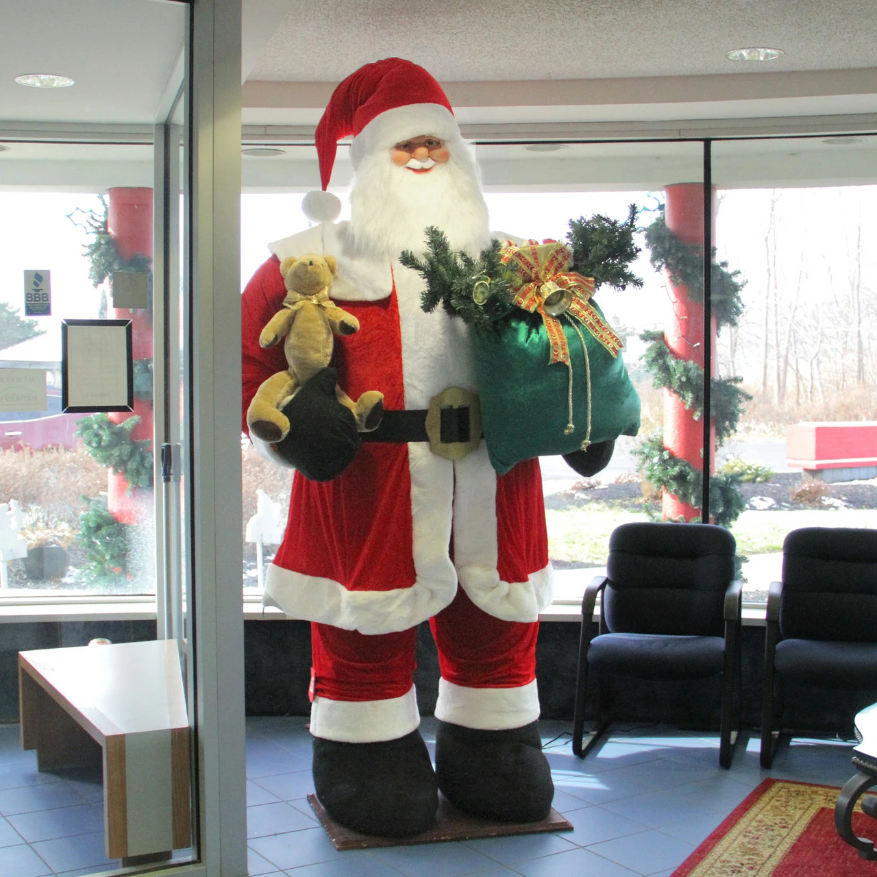 Northlight 8' Red And White LED Lighted Musical Inflatable Santa Claus Christmas Figurine 3 Northlight 8' Red And White LED Lighted Musical Inflatable Santa Claus Christmas Figurine - Image 3