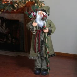 Northlight 48" Olive Green Santa Claus With Gift Bag Standing Christmas Figure 5 Northlight 48" Olive Green Santa Claus With Gift Bag Standing Christmas Figure -Northlight Shop northlight tj15759 3 57045.1587644186