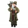 Northlight 48" Olive Green Santa Claus With Gift Bag Standing Christmas Figure