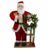 Northlight 3' Santa Claus Holding A Wooden Sleigh "Welcome" Christmas Sign