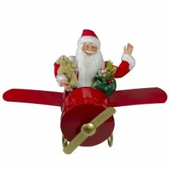 Northlight 32" Waving Santa Delivering Presents On A Plane Christmas Decoration -Northlight Shop northlight tj27582 3 50866.1665610433