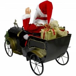 Northlight 33" Santa Delivering Presents In A Black And Gold Vintage Car Christmas Decoration -Northlight Shop northlight tj27583 4 55109.1665580043