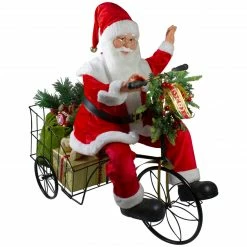 Northlight 32" Pre-Lit LED Animated And Musical Santa Claus Riding A Tricycle Christmas Figurine