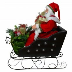 Northlight 32" Red Traditional Jolly Santa Claus In Jewel Sleigh Christmas Figurine -Northlight Shop northlight tj38544 1 76695.1597451818