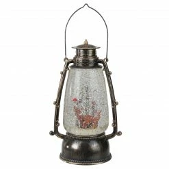 Northlight 9" Country Rustic Lantern With Reindeer Table Top Christmas Decoration
