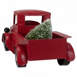Northlight 13.25" Red Iron Truck With Green Frosted Tree And Wreath Christmas Tabletop Decoration -Northlight Shop northlight tr26303 3 26498.1588405782