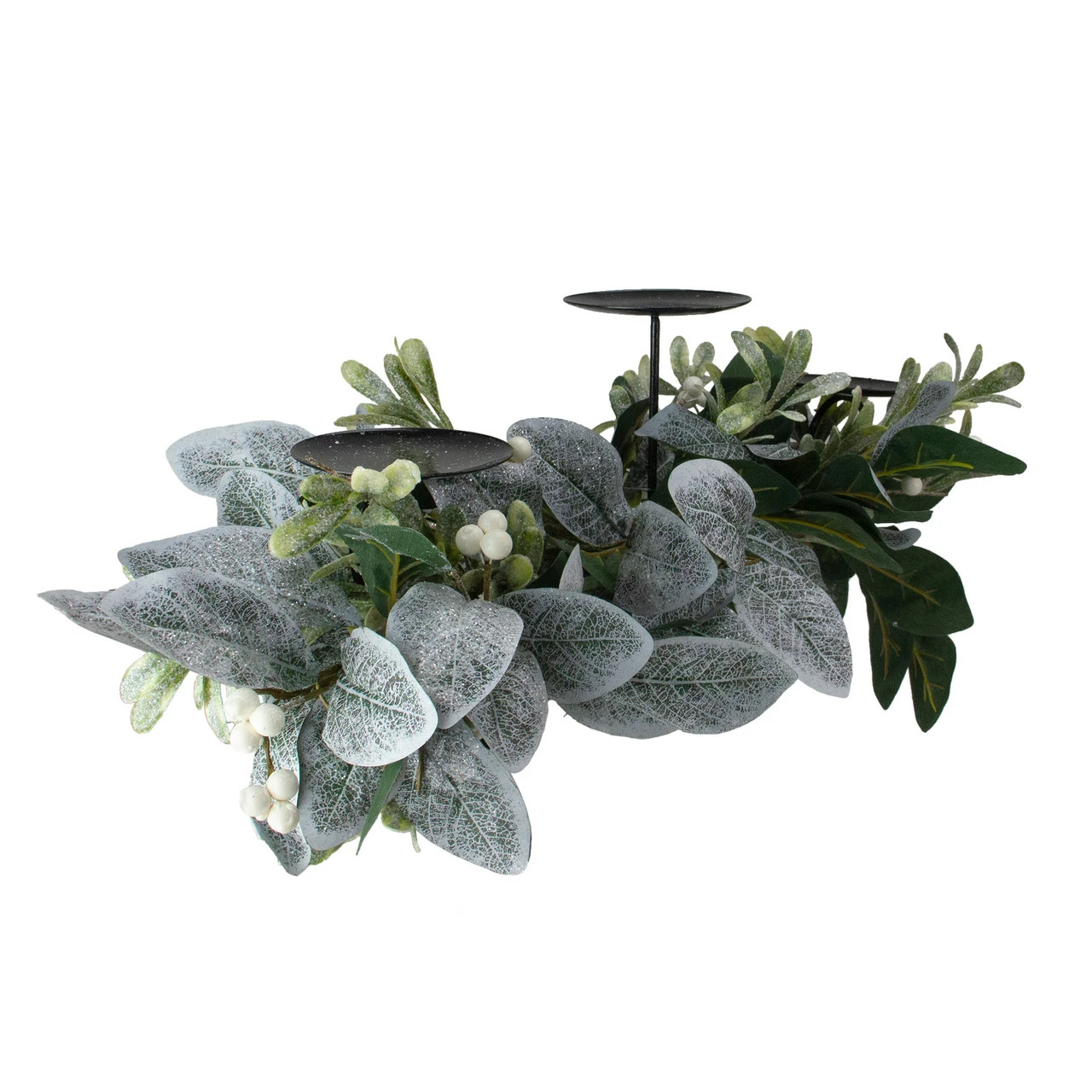 Northlight 32" Iced Leaves And Winter Berries Artificial Christmas Pillar Candle Holder 3 Northlight 32" Iced Leaves And Winter Berries Artificial Christmas Pillar Candle Holder - Image 3