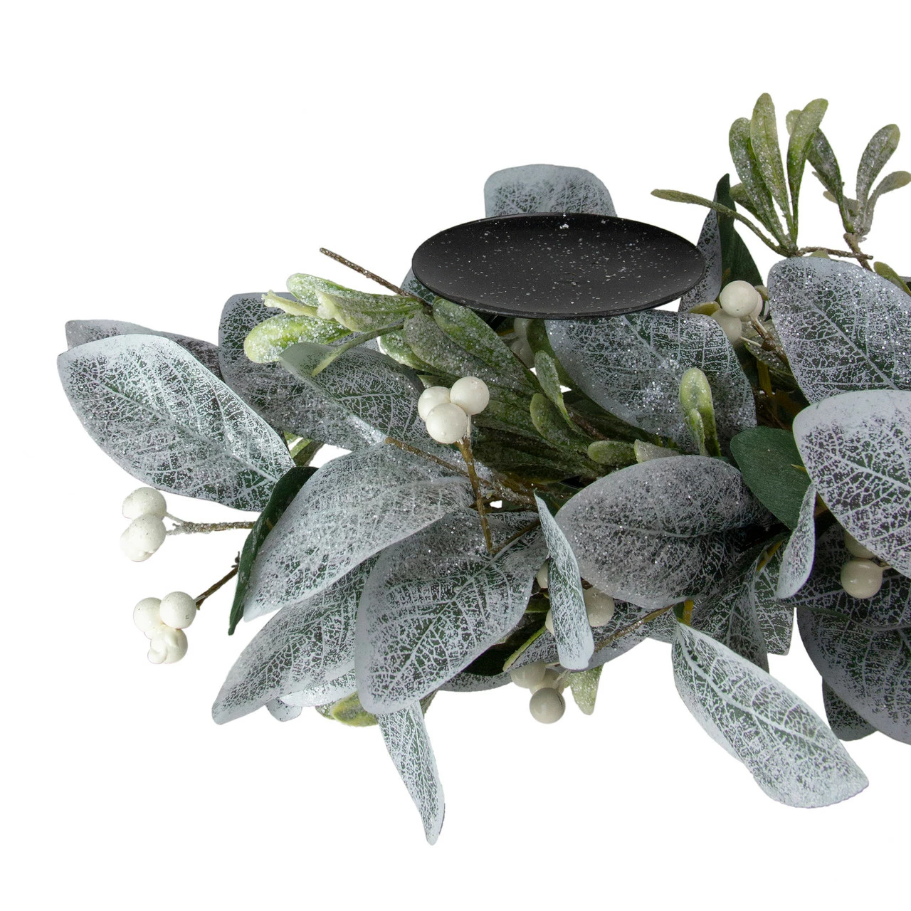 Northlight 32" Iced Leaves And Winter Berries Artificial Christmas Pillar Candle Holder 4 Northlight 32" Iced Leaves And Winter Berries Artificial Christmas Pillar Candle Holder - Image 4