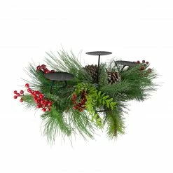 Northlight 32" Iced Mixed Pine, Berries And Pine Cones Christmas Pillar Candle Holder -Northlight Shop northlight vm26551 1 52920.1588355767