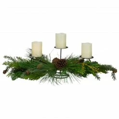 Northlight 32" Brown And Green Artificial Pine Cone And Pine Needle Christmas Candle Holder -Northlight Shop northlight vm89247 2 26232.1605925980
