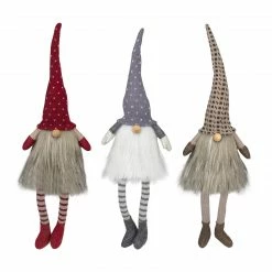 Northlight Set Of 3 Sitting Christmas Gnomes With Dangling Legs 20"