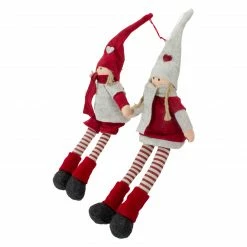 Northlight Set Of 2 Plush Red And Beige Boy And Girl Sitting Christmas Doll Decorations 19" -Northlight Shop northlight wu86335 4 updated 61999.1613017670