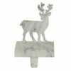 Northlight 7.5" White And Black Marbled Standing Deer Christmas Stocking Holder