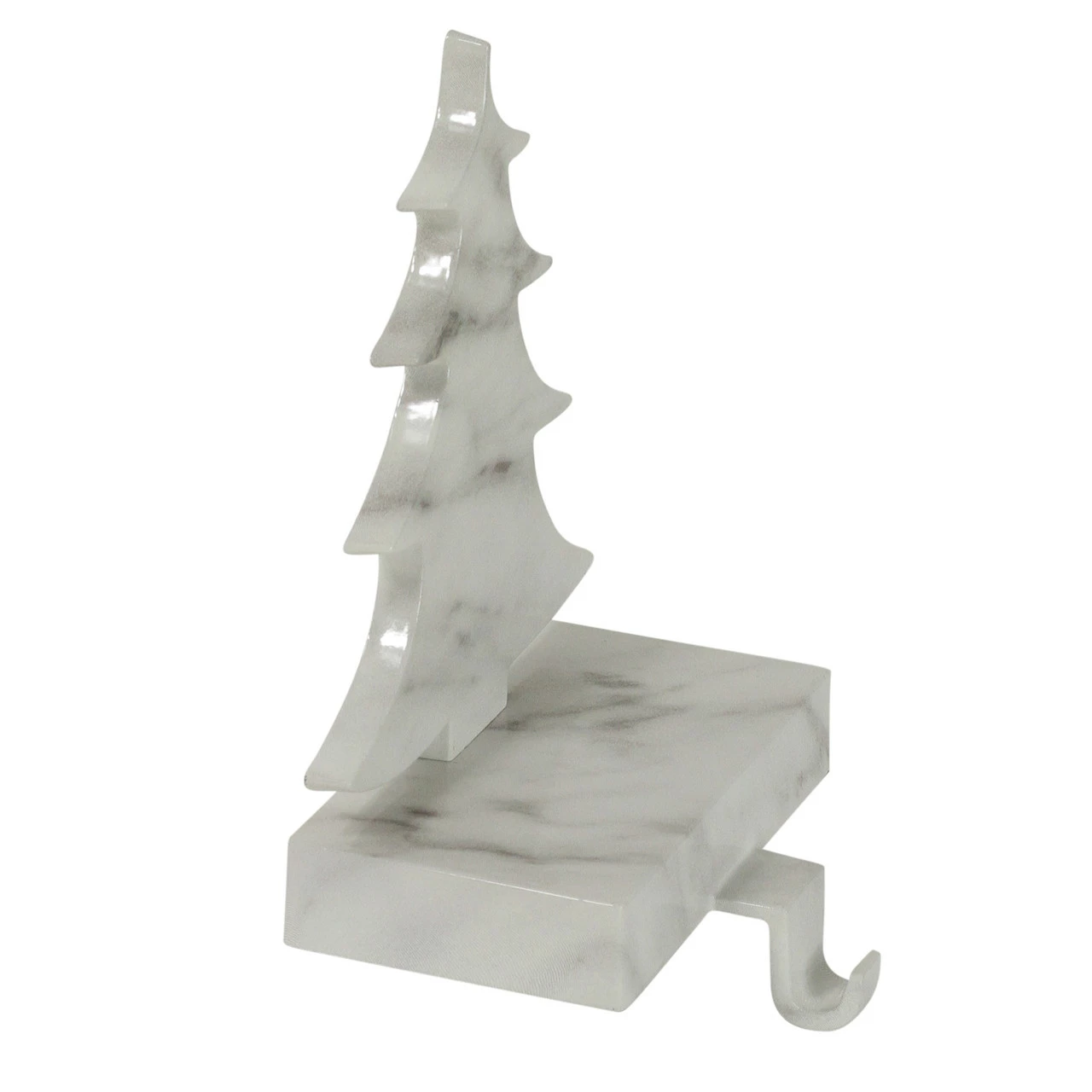 Northlight 8" White And Black Marbled Christmas Tree Stocking Holder 2 Northlight 8" White And Black Marbled Christmas Tree Stocking Holder - Image 2