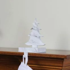 Northlight 8" White And Black Marbled Christmas Tree Stocking Holder 5 Northlight 8" White And Black Marbled Christmas Tree Stocking Holder -Northlight Shop northlight wy15238 3 86074.1665580039