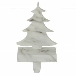Northlight 8" White And Black Marbled Christmas Tree Stocking Holder