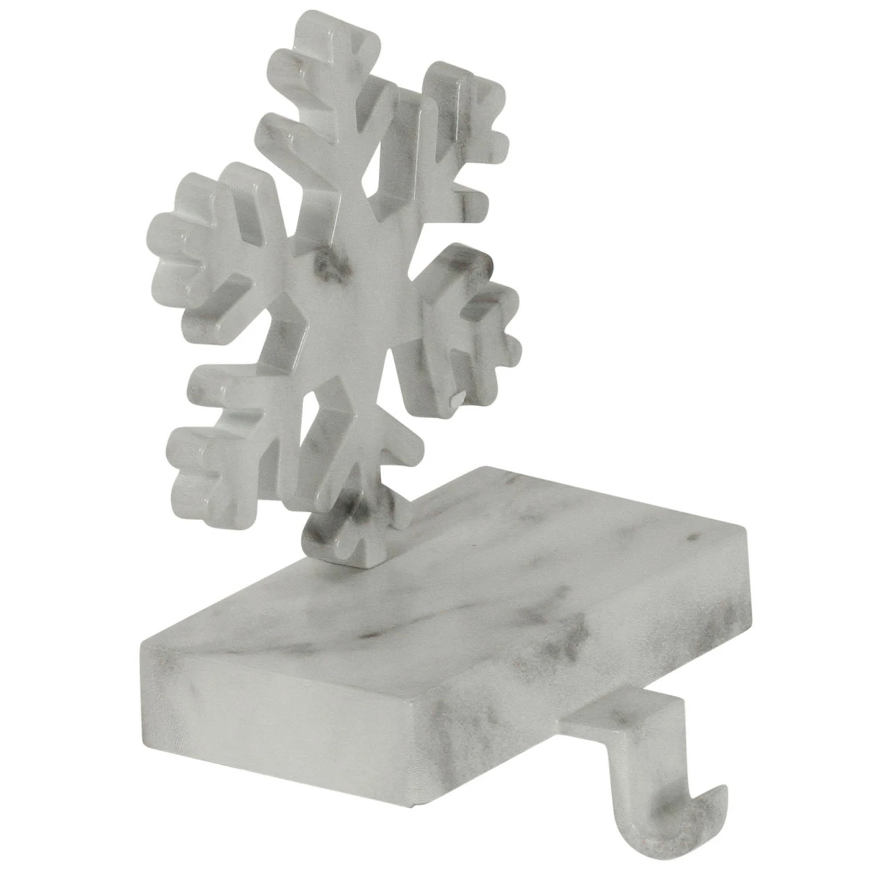 Northlight 7.25" White And Black Marbled Snowflake Christmas Stocking Holder 2 Northlight 7.25" White And Black Marbled Snowflake Christmas Stocking Holder - Image 2