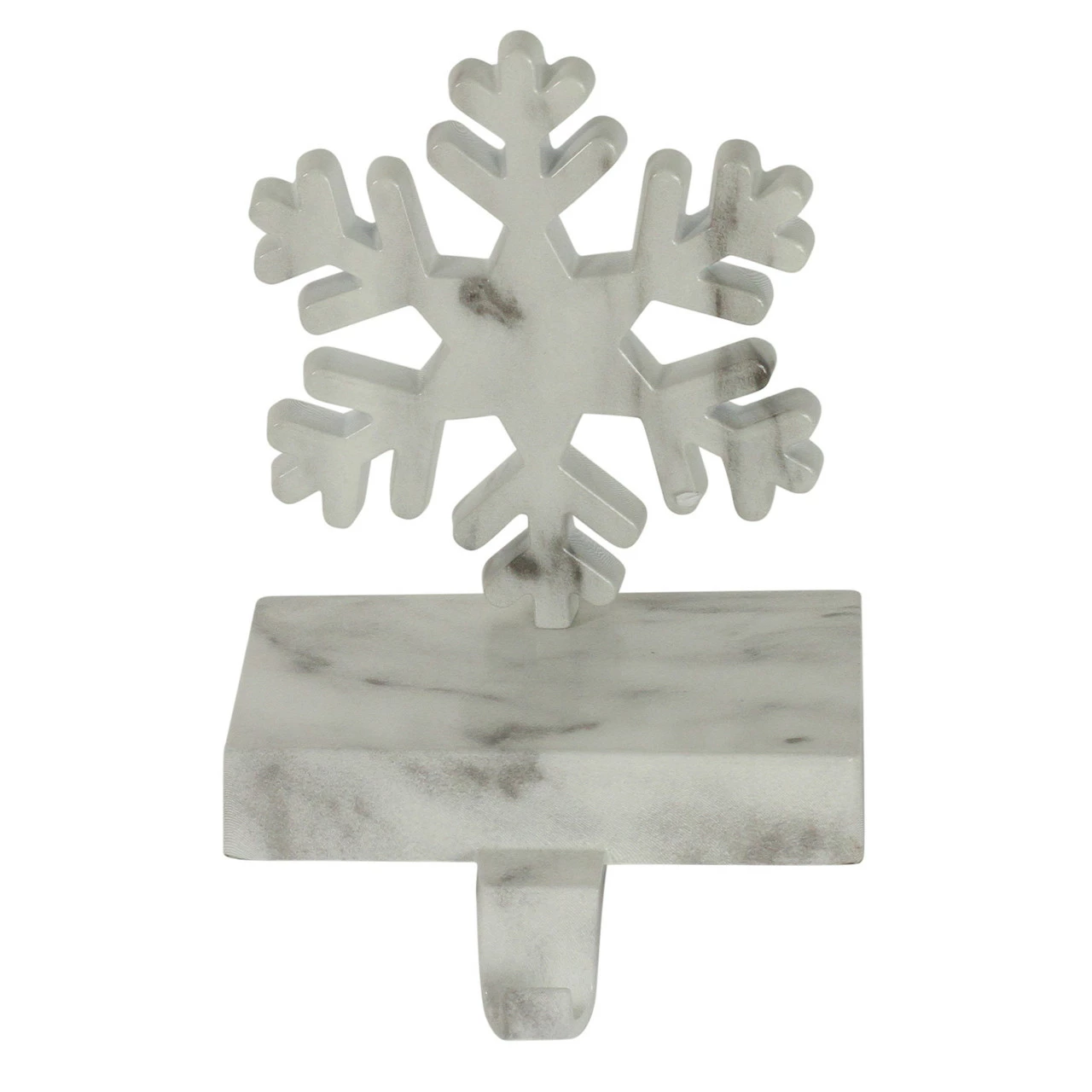 Northlight 7.25" White And Black Marbled Snowflake Christmas Stocking Holder 1 Northlight 7.25" White And Black Marbled Snowflake Christmas Stocking Holder