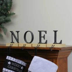 Northlight Set Of 4 Brown And Black "NOEL" Christmas Stocking Holder 6" -Northlight Shop northlight wy15249 3 79466.1587644073