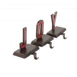 Northlight Set Of 3 Red And Black Buffalo Plaid "JOY" Christmas Stocking Holder 6" -Northlight Shop northlight wy15250 1 75990.1587643992