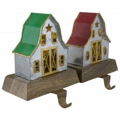 Northlight Set Of 2 LED Lighted Galvanized Barn Christmas Stocking Holders 5.5" -Northlight Shop northlight wy89002 1 28225.1608779930