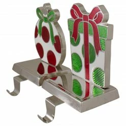 Northlight Set Of 2 Green, Red, And Silver Gift Box Christmas Stocking Holder 6 Northlight Set Of 2 Green, Red, And Silver Gift Box Christmas Stocking Holder -Northlight Shop northlight wy89016 2 34779.1616684981