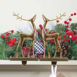 Northlight Set Of 2 Gold Standing Reindeer Christmas Stocking Holders 9.75" -Northlight Shop northlight wy89070 5 82525.1616684972