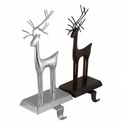 Northlight Set Of 2 Oil Rubbed Bronze And Silver Reindeer Christmas Stocking Holders -Northlight Shop northlight wy89078 1 98096.1616684980