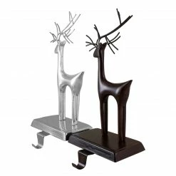 Northlight Set Of 2 Oil Rubbed Bronze And Silver Reindeer Christmas Stocking Holders -Northlight Shop northlight wy89078 2 23853.1616684980
