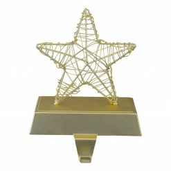 Northlight 7" LED Lighted Gold Wired Star Christmas Stocking Holder