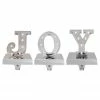 Northlight Set Of 3 Silver LED Lighted "JOY" Christmas Stocking Holder 6.5"