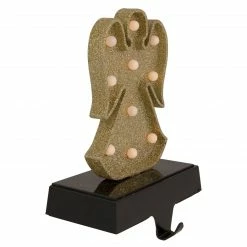 Northlight Gold Glittered LED Lighted Angel Christmas Stocking Holder 7" -Northlight Shop northlight wy92558 2 updated 74244.1661885781