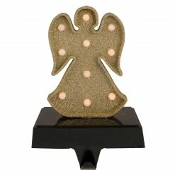 Northlight Gold Glittered LED Lighted Angel Christmas Stocking Holder 7"