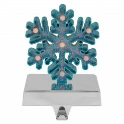 Northlight Blue And Silver LED Lighted Snowflake Christmas Stocking Holder 7"