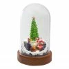Northlight 7" Lighted Santa And Christmas Tree Cloche Style Decoration