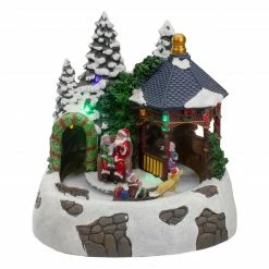 Northlight 10" Lighted And Animated Christmas Scene With Santa Claus