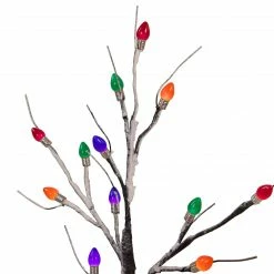 Northlight 24" LED Lighted Black Frosted Artificial Christmas Tree - Multi-Color Lights -Northlight Shop northlight xt92227 2 updated 66092.1661885657