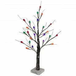 Northlight 24" LED Lighted Black Frosted Artificial Christmas Tree - Multi-Color Lights -Northlight Shop northlight xt92227 5 updated 35831.1661885656