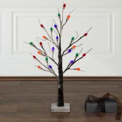 Northlight 24" LED Lighted Black Frosted Artificial Christmas Tree - Multi-Color Lights -Northlight Shop northlight xt92227 style 24338.1661885656