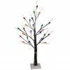 Northlight 24" LED Lighted Black Frosted Artificial Christmas Tree - Multi-Color Lights