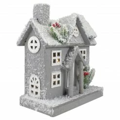 Northlight Lighted White And Gray Snowy House Christmas Tabletop Decoration -Northlight Shop northlight y90260 1 02046.1664466375