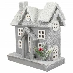 Northlight Lighted White And Gray Snowy House Christmas Tabletop Decoration -Northlight Shop northlight y90260 3 02739.1665610434