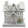 Northlight Lighted White And Gray Snowy House Christmas Tabletop Decoration