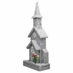 Northlight 16" Lighted White And Gray Snowy Church Christmas Tabletop Decoration 6 Northlight 16" Lighted White And Gray Snowy Church Christmas Tabletop Decoration -Northlight Shop northlight y90261 3 96679.1665088990