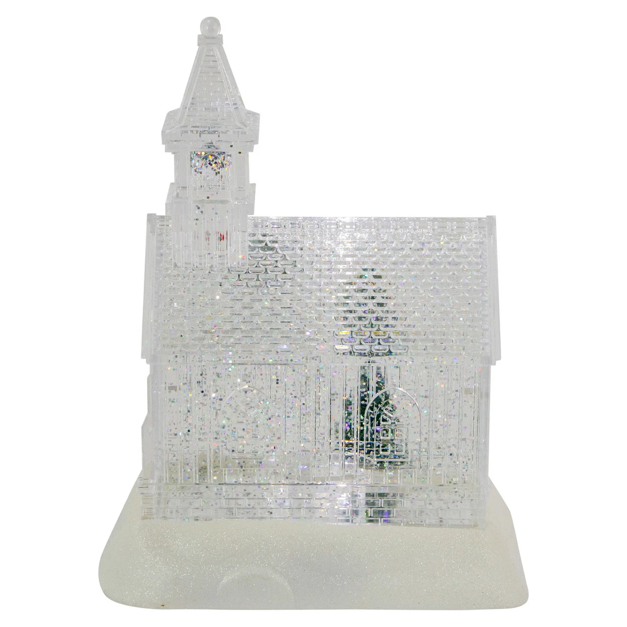 Northlight 9" LED Lighted Icy Crystal Glitter Snow Globe Christmas House 6 Northlight 9" LED Lighted Icy Crystal Glitter Snow Globe Christmas House - Image 6