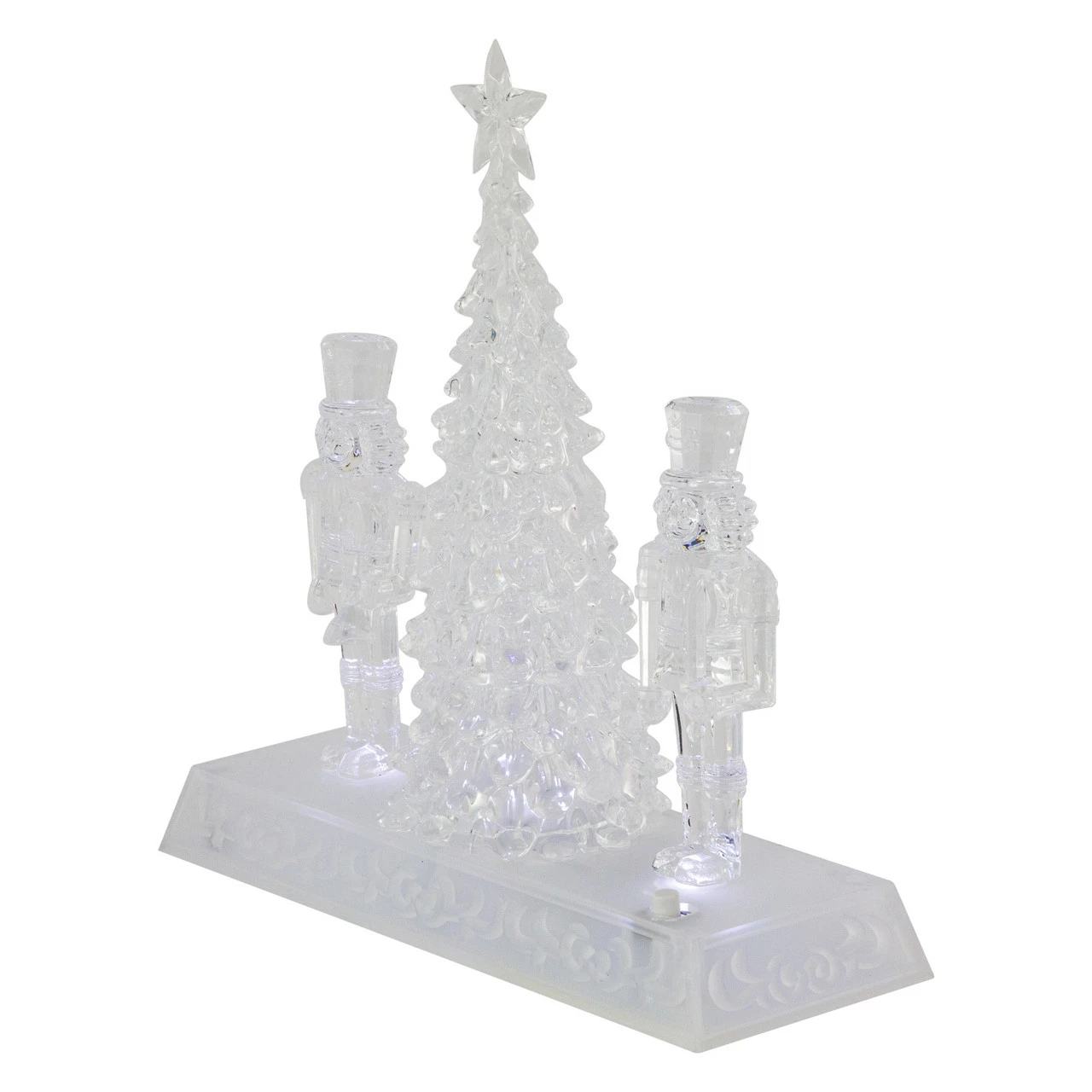 Northlight 9" LED Lighted Icy Crystal Nutcracker And Christmas Tree Decoration 5 Northlight 9" LED Lighted Icy Crystal Nutcracker And Christmas Tree Decoration - Image 5