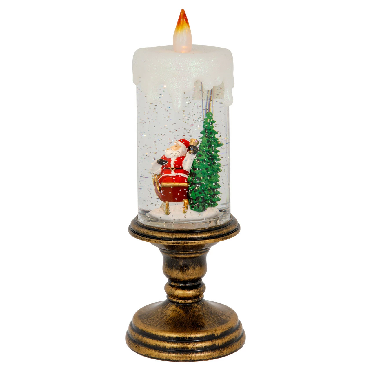 Northlight 11-Inch LED Lighted Glitter Snow Globe Candle Christmas Figurine 4 Northlight 11-Inch LED Lighted Glitter Snow Globe Candle Christmas Figurine - Image 4