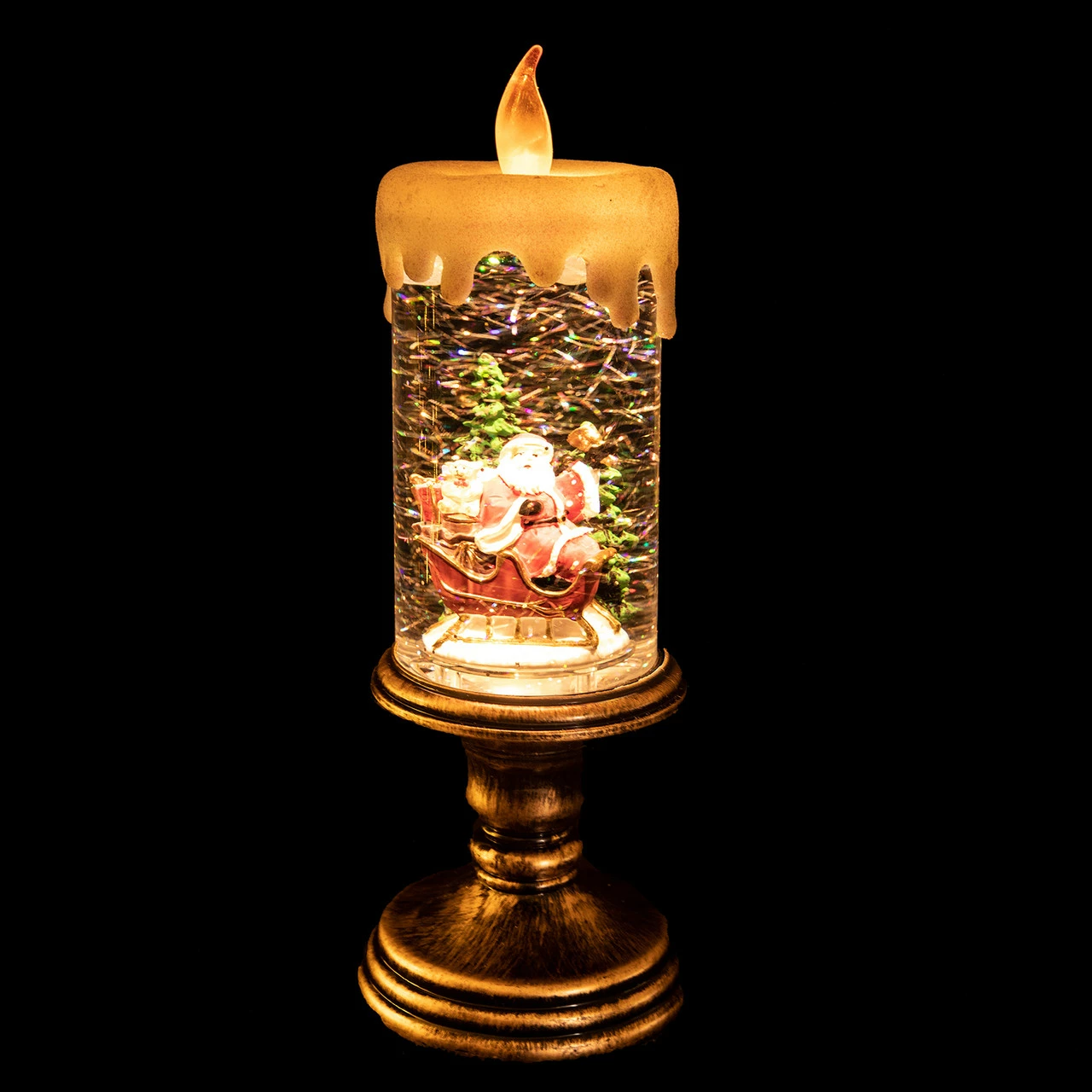 Northlight 11-Inch LED Lighted Glitter Snow Globe Candle Christmas Figurine 3 Northlight 11-Inch LED Lighted Glitter Snow Globe Candle Christmas Figurine - Image 3